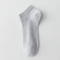 Damen atmungsaktive Mesh Kurzsocken einfarbig leichte Sommer Freizeit Sneakersocken - Einheitsgröße / Hellgrau