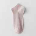 Damen einfarbige rosa Netz kurze Socken atmungsaktiv Sommer dünn Knöchelsocken Freizeit unsichtbar - Einheitsgröße / Rosa