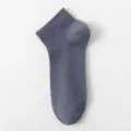 Uomini estate rete traspirante calzini corti caviglia grigio calzini barca comfort - Grigio Bluastro