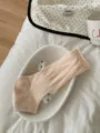 Sheer ribbed short socks, breathable mesh foot cover, cute hosiery for summer! - One Size / Pink