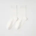 Men's white cotton ribbed business mid-calf socks, breathable and comfortable daily wear. - One Size / White