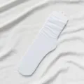Calcetines blancos de media caña para mujer con diseño arrugado, modelo casual transpirable. - Talla única / Blanco