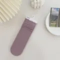 Women solid color mid-tube stackable socks, breathable thin spring summer casual hosiery. - One Size / Grey Purple