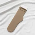 Calcetines de tubo medio de color sólido para mujer, calcetería tejida transpirable. - Talla única / Caqui