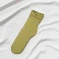 Calcetines verdes de color liso calcetines apilados transpirables moda casual mujer - Talla única / Verde matcha