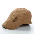 Men casual cotton flat cap autumn winter outdoor british style vintage ivy newsboy hat - Adjustable / Khaki