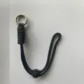 Llavero de paracord negro de 7 hilos con anillo de metal y hebilla de plástico ajustable. - Estilo Corto Color Sólido / 10cm
