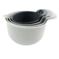 Set de 4 bols mélangeurs gigognes avec poignées en plastique PP cuisine vue principale - Gris clair