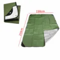 Vista detallada de manta de emergencia para camping, esterilla térmica de aluminio. - 150*210cm / Verde