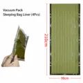 Detalle de saco de dormir de supervivencia de aluminio PE, manta térmica impermeable exterior. - Bolsa PE Empacada al Vacío Set de 4 Piezas / Verde