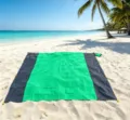 Wasserdichte tragbare zweifarbige Picknickmatte grün schwarze Stranddecke für Camping - 140*200cm / Grüner Hauptteil mit doppeltem Grau