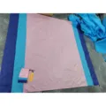 Waterproof folding picnic mat, portable pocket beach blanket in pink and blue stripes for outdoor. - Pink Blue and Royal Blue