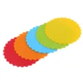 Colorful silicone heat insulation mat set, wavy edge non-slip dining table cup coaster. - Serrated (Random Color)