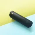 Black silicone garlic peeler detail view, convenient kitchen peeling gadget closeup - Garlic Peeler (Black)