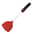 Red silicone spatula, kitchen cooking utensil with metal handle for non-stick frying pans. - Silicone Spatula / Red