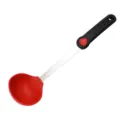Red silicone kitchen cooking ladle with metal handle, non-stick cookware utensil tool. - Soup Spoon / Red
