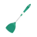 Green silicone kitchen spatula with stainless steel handle, ideal for non-stick cookware. - Turner Spatula / Grass Green