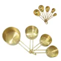 Gold stainless steel measuring cups and spoons set for kitchen baking and cooking precise measurement - Copper-Plated 9-Piece Measuring Cup & Spoon Set