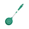 Green silicone slotted spoon with stainless steel handle, heat resistant cooking skimmer - Skimmer / Grass Green