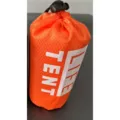 Portable outdoor emergency survival tent stuff sack, bright orange thermal camping storage bag. - Storage Bag Tent with Door / Orange