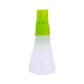 Silicone oil bottle brush with lid, green silicone pastry brush for kitchen baking and BBQ. - Oil Bottle Brush With Lid / Green