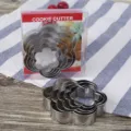Stainless steel flower cookie cutter set, nesting baking molds with clear PVC box packaging. - Flower / PVC Boxed