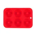 Red silicone 6-cavity donut mold for baking cake DIY kitchen tool SKU variant - Red