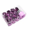 Edelstahl Gemuese Obst Ausstecher Set violett Keks Form Cartoon Backen mit Handschutz - 12-Teiliges Set (11 Klein + 1 Groß) / Lila
