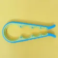 Mehrfunktionaler 4-in-1 Flaschenöffner, rutschfester Glasöffner für verschiedene Kappen. - Blau