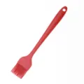 Red silicone pastry brush 21cm baking tool heat resistant kitchen BBQ oil brush with hanging hole - One-Piece Fully Wrapped Small Brush (Red)