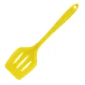 Yellow silicone slotted spatula for kitchen non-stick cookware, safe cooking utensil variant. - L / Yellow