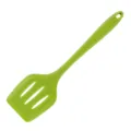 Green silicone slotted spatula for non-stick pans kitchen cooking tool durable utensil. - L / Green