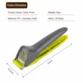 Hand-held garlic press plastic and stainless steel kitchen tool grey and green variant - ABS Grey Green Style