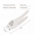 Plastic handle stainless steel garlic press kitchen tool manual garlic mincer 32cm - White PP Fiber Reinforced Style