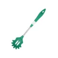 Green silicone pasta server kitchen tool with stainless steel handle, variant color. - Pasta Server / Grass Green