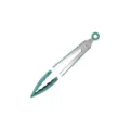 Green silicone stainless steel kitchen food tongs, non-slip cooking utensil variant - 9 Inch Food Tongs / Dark Green