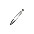Stainless steel kitchen tongs with heat-resistant silicone grips and tips for cooking BBQ. - 9 Inch Food Tongs / Black