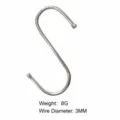 Edelstahl S-Haken fuer die Kueche und Haushaltsorganisation, langlebiger Metall-Gebrauchshaken. - Silber