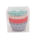 Colorful silicone muffin baking cups set, round pumpkin mold for DIY cake and dessert pudding. - 12-Piece Pumpkin-Shaped Cups (Transparent PVC Box) / Red
