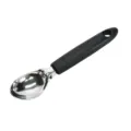 Cuchara de helado de cocina de acero inoxidable con mango negro ergonómico duradero. - Cuchara de helado