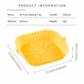 Reusables Silicone Air Fryer Basket Square Non Stick Baking Tray Heat Resistant Liners - Small Square / Yellow