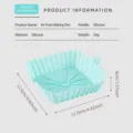 Reusable Square Silicone Air Fryer Basket Non-Stick Heat Resistant Air Fryer Liner Replacement - Small Square / Blue