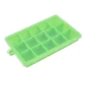 Silicone ice cube tray with lid 15 grids green mold kitchen tool for freezing food. - Green 15-Hole Ice Tray (with Lid)