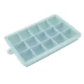 Silicone ice cube tray with clear lid, food grade ice mold for kitchen and home food making. - Blue 15-Hole Ice Tray (with Lid)