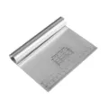 Stainless steel dough scraper and bench cutter with clear measurement conversion chart. - All-Steel Dough Scraper
