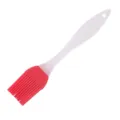 Silicone pastry brush for baking and BBQ, red head with white handle, small size cooking tool. - Red