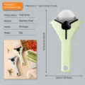 Cortador de frutas y verduras de acero inoxidable herramienta peladora de cocina - Cortador con Cubierta Protectora / Verde