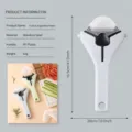 Pelador multifunción de acero inoxidable, herramienta de cocina 3 en 1 para frutas y verduras - Cortador con Cubierta Protectora / Blanco