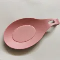 Pink silicone spoon rest kitchen utensil holder heat resistant spatula rest pad anti-slip tray - Pink