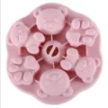 Cute pink silicone bear ice cube mold for making DIY chocolate and cold coffee drinks. - Nordic Pink